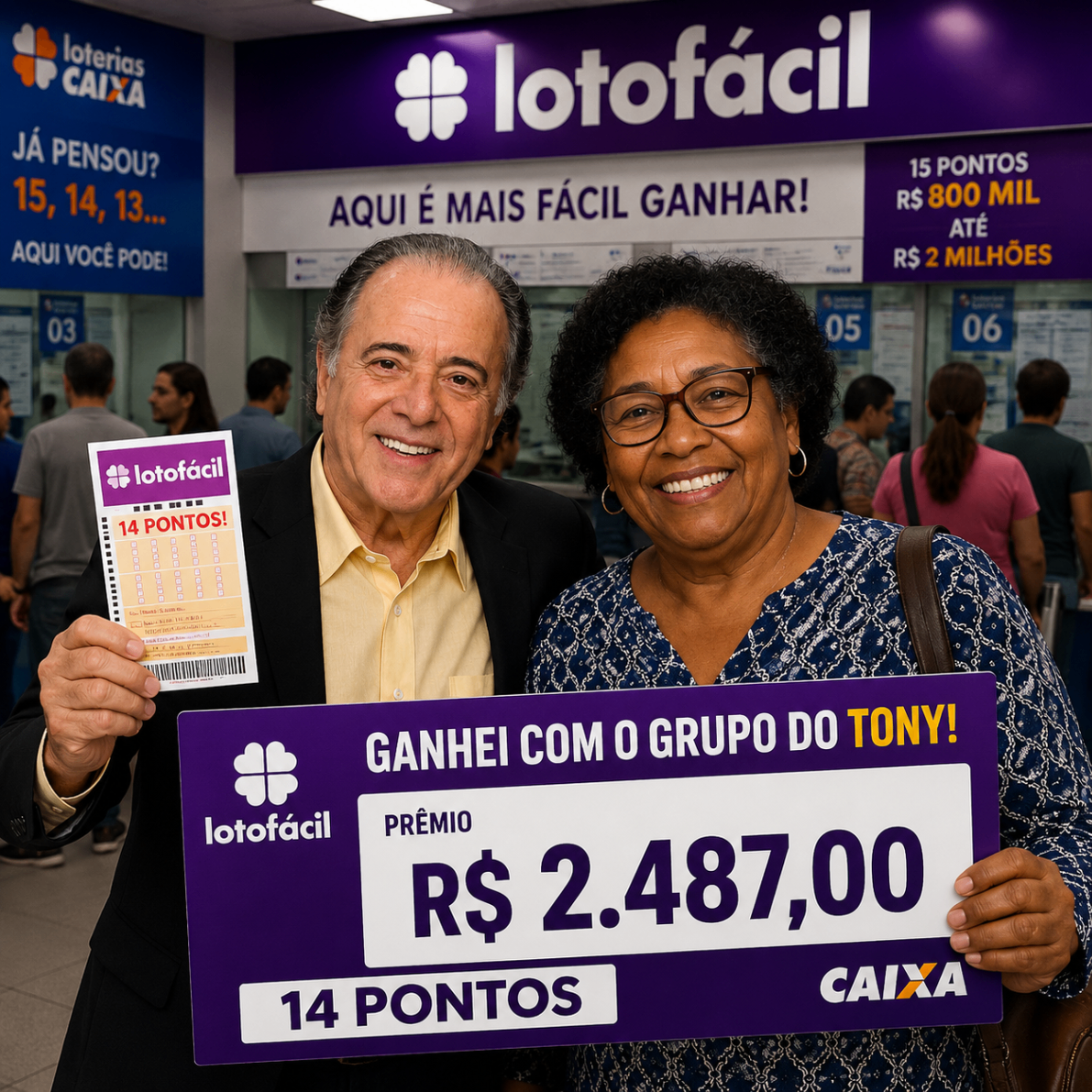 Testemunho visual de cliente com prêmio de 14 pontos